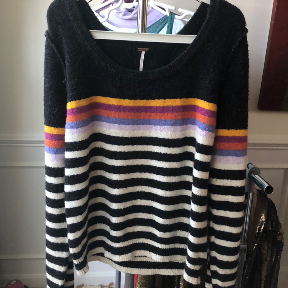 Free people color blocked striped sweater